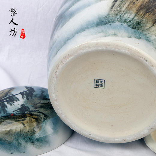 双层盖陶瓷骨灰坛子 黄山风景景德镇瓷器骨灰坛 商品图4