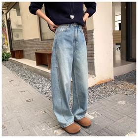 进口匹马棉 时髦先峰轻解构分割切线牛仔裤 宽松弧线 立体有型  2931