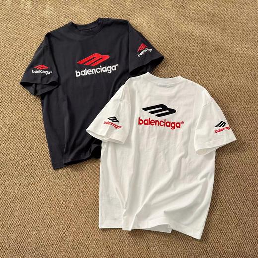 F031007字母刺绣前后左右LOGO手工磨烂面料超重工艺短袖T恤 商品图0