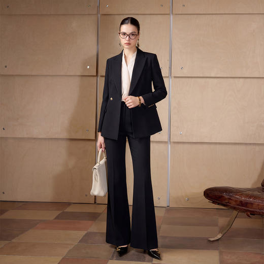 IWY/气质简约黑色西装套装女两粒扣职业正装气质通勤商务工作服CP2757 商品图0