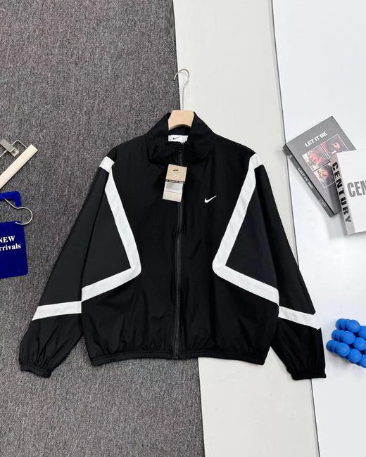 F031057复古运动立领拉链设计拼色logo印花长袖夹克外套男款 商品图0