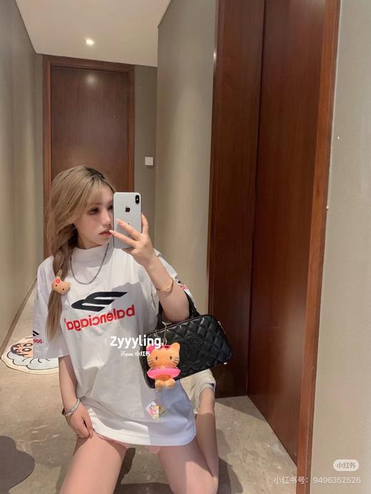 F031007字母刺绣前后左右LOGO手工磨烂面料超重工艺短袖T恤 商品图5