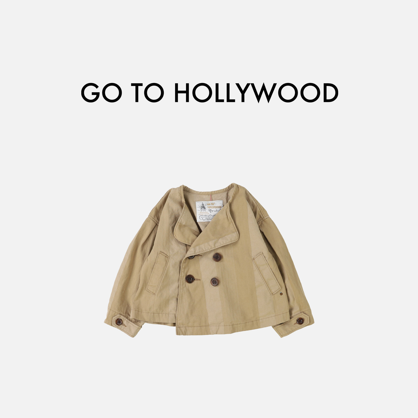 G2H日本童装 GO TO HOLLYWOOD 26春夏条纹斜纹布短款风衣