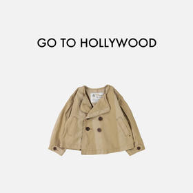 G2H日本童装 GO TO HOLLYWOOD 26春夏条纹斜纹布短款风衣