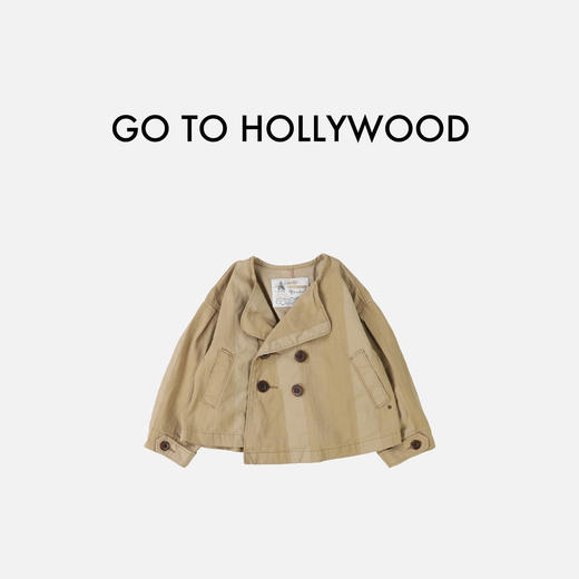 G2H日本童装 GO TO HOLLYWOOD 26春夏条纹斜纹布短款风衣 商品图0
