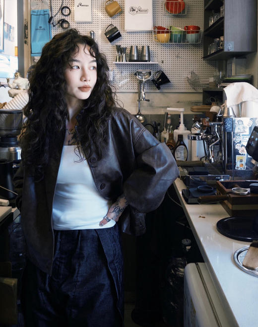 老米优品🎈5-7天预售！高品质！韩国同款《软糯蛋白皮夹克外套》又美又飒百搭王皮衣外套！带防尘袋发货~ WT260310A 商品图7