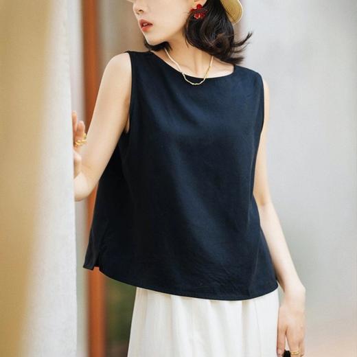 【回头率直线飙升套装】天丝亚麻花瓣半裙马甲套装 商品图2