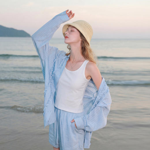 三彩2026新款镂空钩花针织渔夫帽遮阳透气桶帽盆帽沙滩海边出游女 商品图2