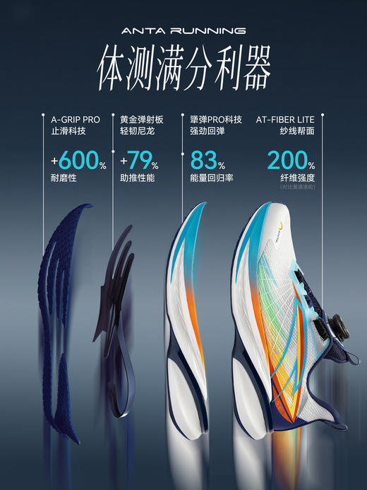 安踏骇浪4丨儿童跑鞋男运动鞋2026夏季新款体测跑步鞋 312625508 商品图1