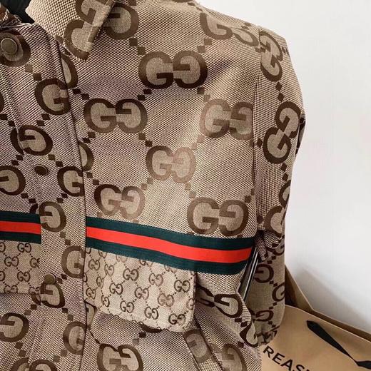 F031010复古拼接双G提花满印logo拉链帅气百搭翻领开衫外套 商品图6