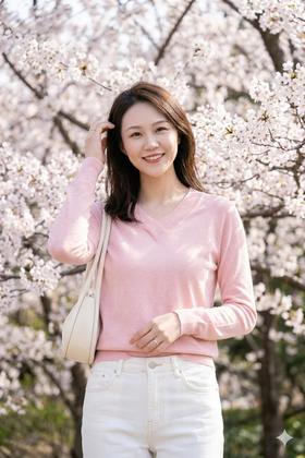 老钱暖调|简约交叉V领羊绒衫