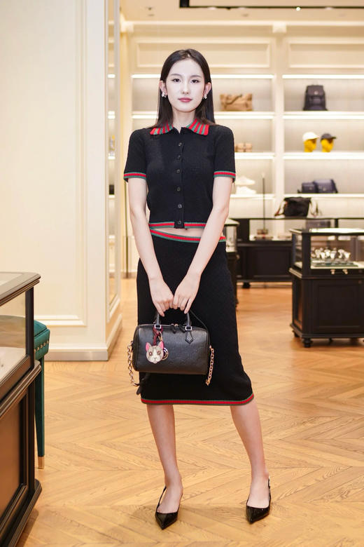 古驰新款棉质蕾丝翻领短袖 商品图6