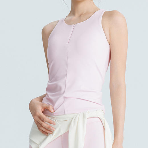 跃牌【周游世界】无袖拉链款背心修身带胸垫网球运动休闲上衣TP0985 商品图2
