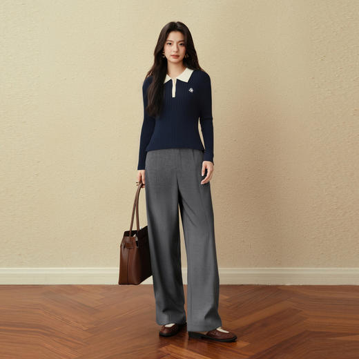 【商场同款】诗凡黎休闲百搭阔腿裤25秋新款显瘦长裤女3G8751711 商品图1