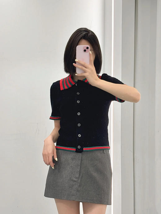 古驰新款棉质蕾丝翻领短袖 商品图7