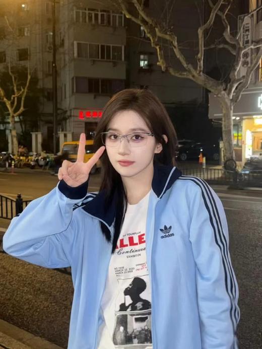 F031053条纹立领蓝色拉链长袖修身夹克外套男女同款 商品图9