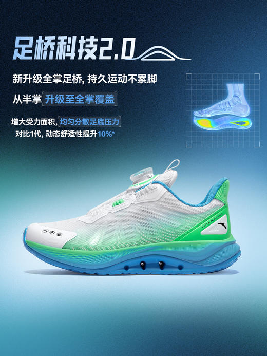 足弓足桥科技2安踏儿童男女大童跑鞋2026夏季新款旋钮童鞋运动鞋312625515 商品图0