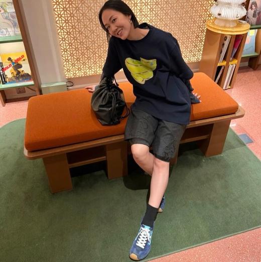 增高3cm！【大幂幂同款 】明星同款 英国XGXC春季新款秀气简约拼色真皮阿甘鞋德训鞋(XG2619)  真皮芒果头鞋 休闲百搭鞋 商品图5