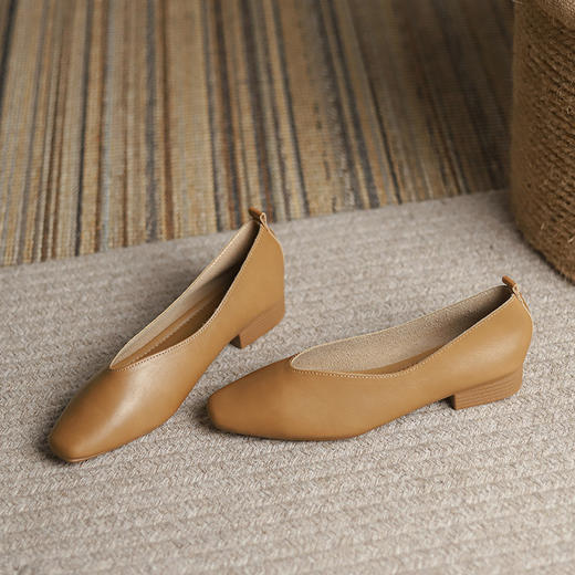 【偏小拍大1码！爆款归来！高跟单鞋 知性优雅】浅幼 平底鞋高跟鞋2款 时尚减龄 方头款高跟可增高4厘米！ 5色可选 商品图12