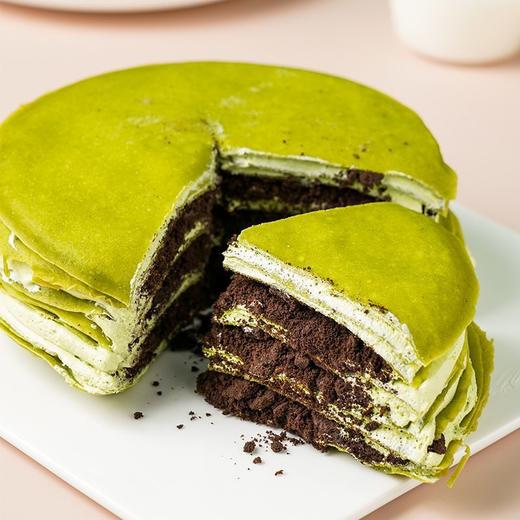 【抹茶千层蛋糕】“抹茶 + 奥利奥 + 千层” 是国民级甜品组合，饼皮韧性十足不易破，酸甜平衡不腻口，400g动物奶油下午茶甜点西式糕点QQ 商品图0