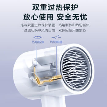 美的（Midea）1亿负离子电吹风 大功率快干不伤发吹风机 家用负离子护发吹风筒 FJ208白1800W  生日礼物 /家用电器 /个护健康 /电吹风 商品图2