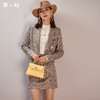 剩S/M/L 芳外春季新款小个子时尚套装气质格子短裙短西服两件套女0332 商品缩略图0