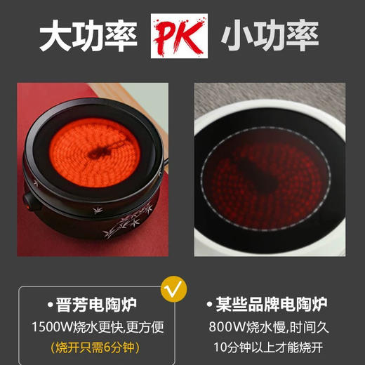 晋芳金工银竹静音快速烧水电陶炉1500W 商品图1