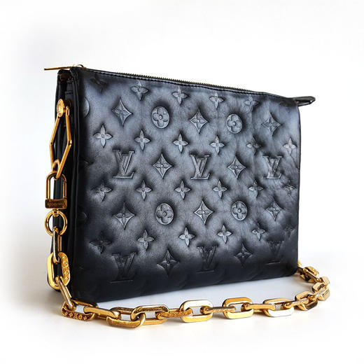 【95新】LV路易威登COUSSIN手袋小号黑色全皮压纹COUSSIN链条包单肩包女士090326AK12 商品图1