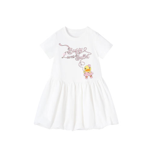 bduck小黄鸭童装女童连衣裙夏装纯棉儿童公主裙宝宝花苞裙子90-140 FF2780051 商品图3