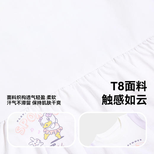 bduck小黄鸭童装女童运动裙子儿童短袖连衣裙小女孩夏装透气T恤裙90-150 FF2780080 商品图2