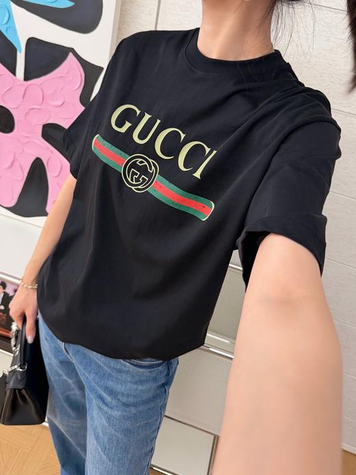 古驰26春夏新款复古回归 复刻经典织带印花短袖（三色可选） 商品图8