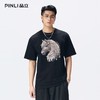 PINLI品立2026夏季新款男士马年烫画烫钻圆领落肩短袖T恤上衣潮牌BG262111016 商品缩略图0