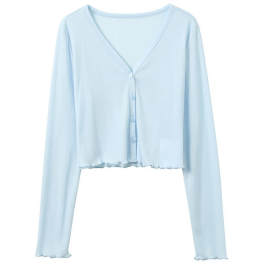 【莱赛尔】三彩2026夏季新款休闲短款V领针织外套上衣小衫开衫S 商品图4