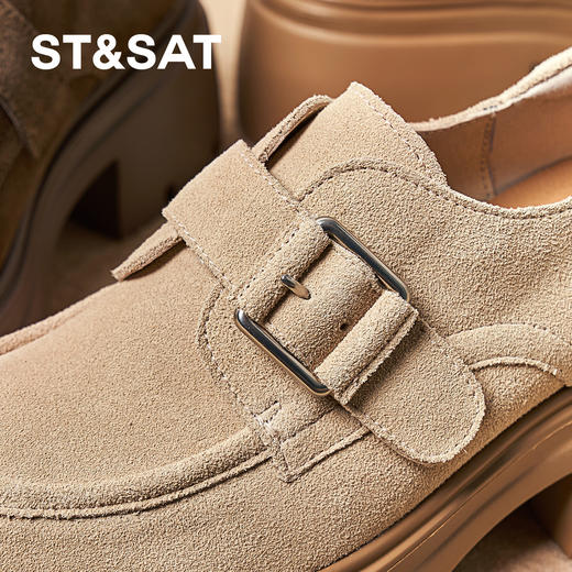 星期六26春新款复古绒面厚底乐福鞋SSE1111181 商品图6