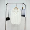 F031002早春新款松弛老钱风polo领无袖羊毛背心针织上衣 商品缩略图0