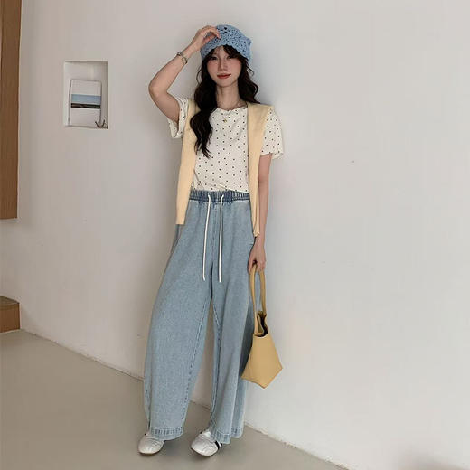 SIIJJEYY枝辑 汀蓝白牛随心春款牛仔裤 藏肉显高 柔软舒适【ys】 商品图2