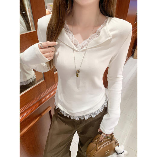 【110元任选2件】现货！ 韩系蕾丝边长袖 商品图1