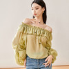 芳外新款设计感优雅气质衬衫时尚花边露肩上衣女8T23CC0943 商品缩略图1