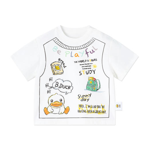 [冰感速干]bduck小黄鸭童装男童短袖t恤夏装儿童上衣凉感速干衣薄90-150 BF2701012 商品图3