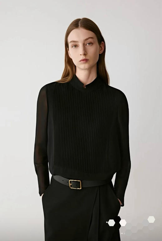 310-4 渠道圆正 小禾爆款 真丝乔其 小立领 塔可边 花苞绣 精致气质衬衫 从春穿到夏 自留XL 商品图10