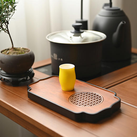 祥福/微棠茶盘/高山楠竹茶托盘干泡台国风高端竹家用简约轻奢新中式小型干泡茶盘 商品图0