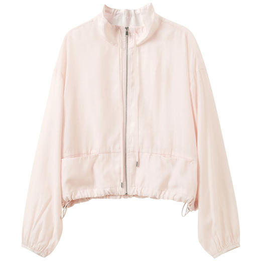 【醋酸】三彩2026夏季新款拉链立领短外套松弛开衫宽松休闲上衣M 商品图4