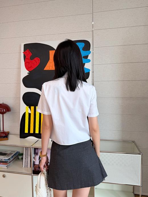 普拉达白色简约短袖休闲衬衣（ 商品图6
