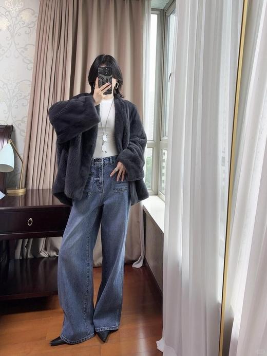 keiga*n开*间前口袋直筒牛仔裤 商品图6