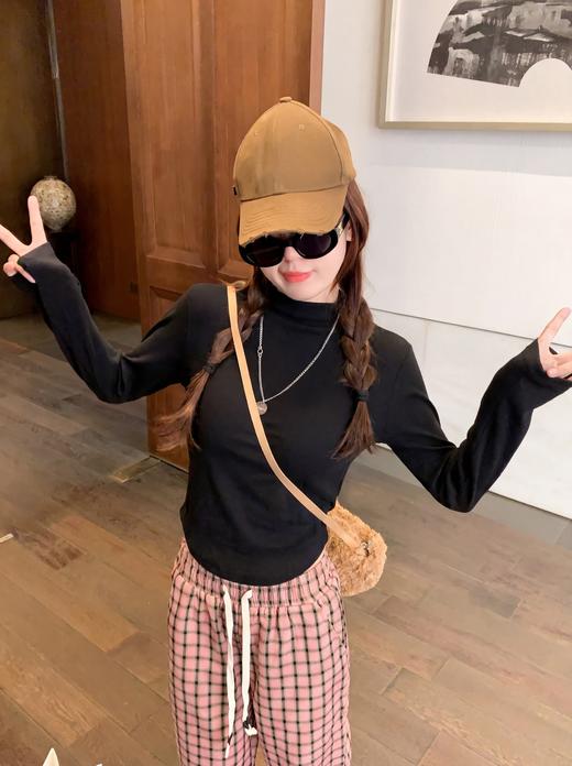 【110元任选2件】现货！韩系半高领修身打底T恤上衣 商品图8