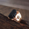 【天然正品】A货翡翠AU750黄金镶钻镶天然细腻冰种瑞兽宽版墨翠戒指23号（戒圈可改）280226NJS35 商品缩略图5