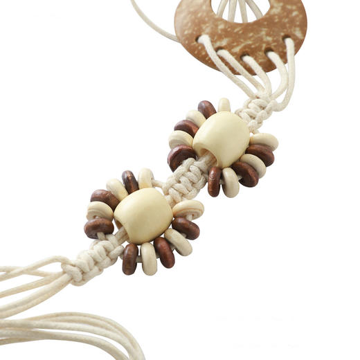 三彩2026新款波西米亚民族风蜡绳木珠编织腰链腰带配饰旅游流苏女 商品图4