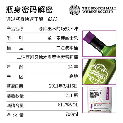 【SMWS】  82.83  仓库巫术的巧妙风味 14年 单一麦芽 威士忌 商品图2