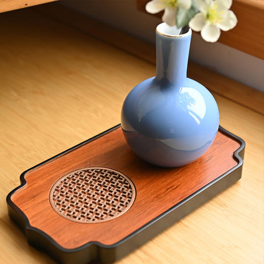 祥福/微棠茶盘/高山楠竹茶托盘干泡台国风高端竹家用简约轻奢新中式小型干泡茶盘 商品图1