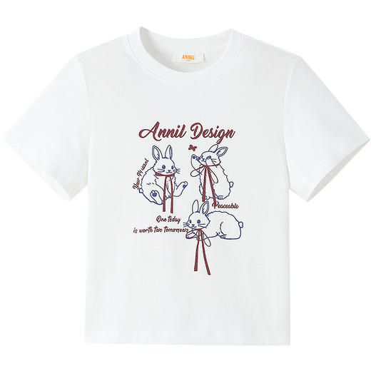 女童圆领短袖针织衫夏季新款安奈儿童装EG621764 商品图7